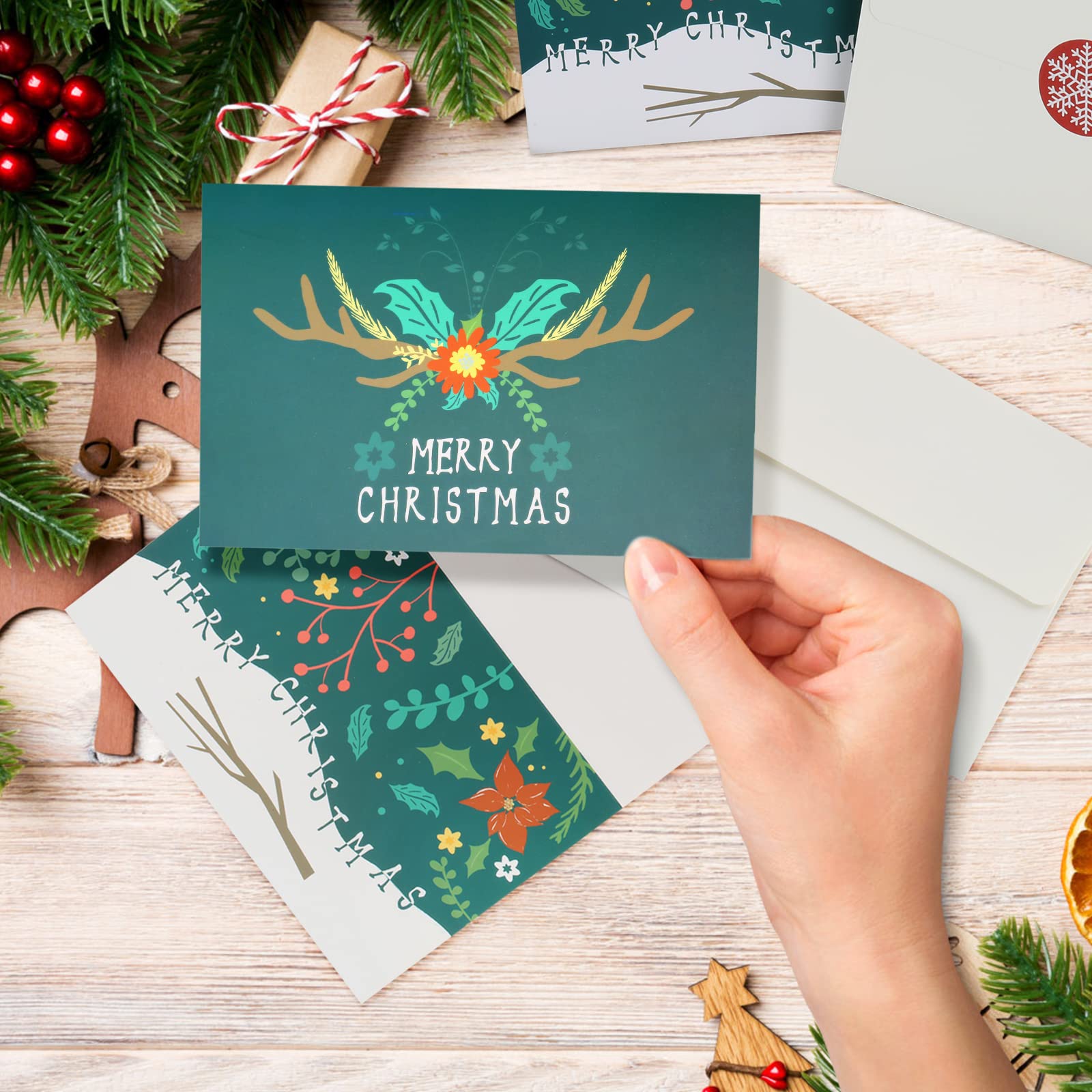 Amazon | Kesote クリスマスカード メッセージカード 24枚 封筒